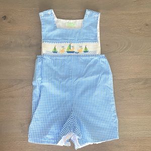 Vive la fete bebe collection smocked shortalls